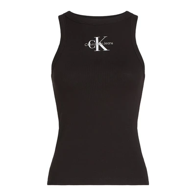 Afbeelding van Calvin Klein Jeans Monologo TANK Top, Dames, Maat: XXL, Brilliant white