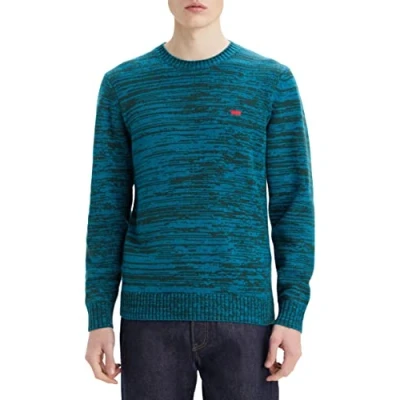 Afbeelding van Levi&#039;s heren Original Housemark Sweater, Ocean Depths, XS