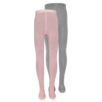 Afbeelding van Ewers 2 PACK Panty voor kinderen, Maat: 122 128, Grau melange/wildrose