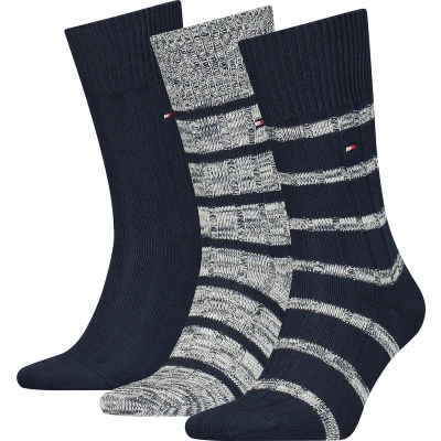Afbeelding van Tommy Hilfiger MEN SOCK 3 PACK Giftbox SET Sokken, Heren, Maat: 39 42, Navy combo