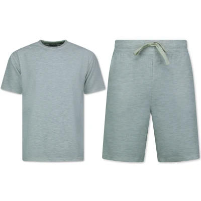 Afbeelding van Zomerset Heren Ribbed Oversized Two Piece Setje Twinset Co ord Set F 918 Grijs