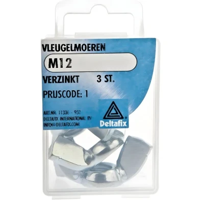 Afbeelding van Deltafix Vleugelmoer M12 3 Stuks