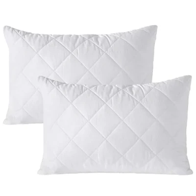 Afbeelding van EDS kussenbeschermers, 2 stuks, gewatteerde en ritssluiting, anti allergie, zachte comfortabele microvezel ademende kussenbeschermers (pak van 2)