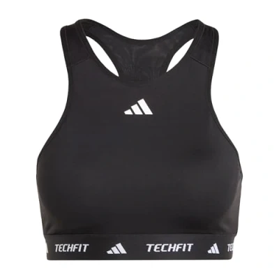 Afbeelding van adidas Performance Powerimpact Medum Support Techfit HIGH NECK BRA Sportbh met medium support, Dames, Maat: XXSxC D, Black