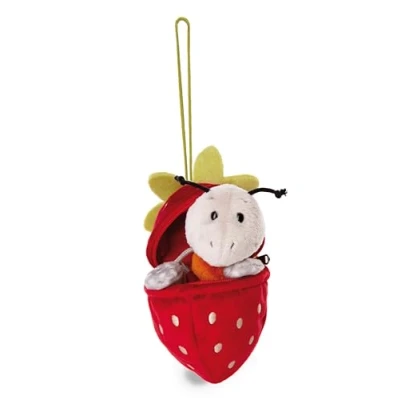 Afbeelding van NICI knuffel mier Enzi 13cm I pluche in een aardbei als knuffelhanger Voor knuffelliefhebbers Zachte 49434