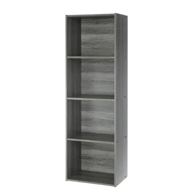 Afbeelding van Iris Ohyama, kantoorplank/boekenkast/archiefkast/houten kast/kantoor basisplank, modern, modulair, kantoor, woonkamer, studeerkamer Office Basic Rack CX 4FN Grijs Eiken