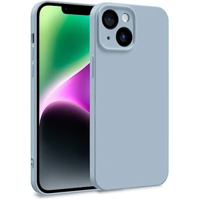 Afbeelding van MyGadget Beschermhoesje voor Apple iPhone 14, tweelaagse zachte siliconen hoes, case met camerabescherming en krasbestendige binnenvoering, lichtblauw