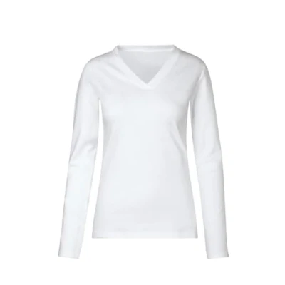Afbeelding van Trigema Shirt met lange mouwen en V hals, wit, zwart, marineblauw, dieppaars, M