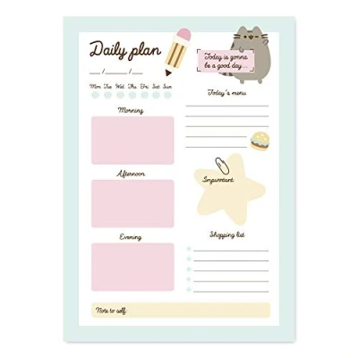 Afbeelding van Grupo Erik A5 Dagplanner Pusheen Foodie Collection Bureauplanner met 54 afscheurbare vellen