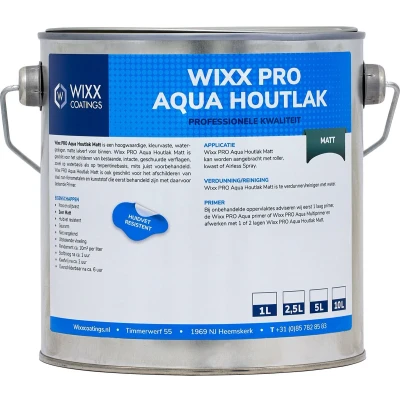 Afbeelding van Wixx PRO Aqua Houtlak Matt 10L RAL 9001 Crèmewit
