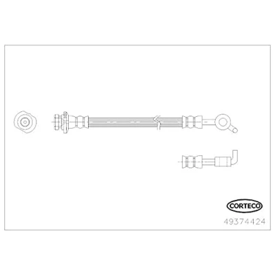 Afbeelding van CORTECO 49374424 Remslang Achteras rechts 265mm NISSAN: Qashqai / Qashqai+2 I (J10, NJ10) 1.6 dCi Vierwielaandrijving, dCi, 2.0