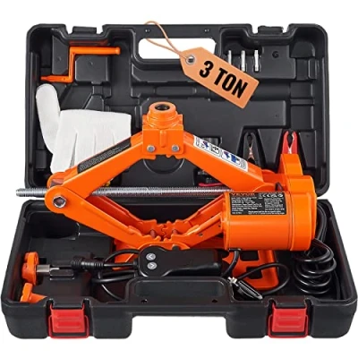 Afbeelding van VEVOR Losange 3 T 12 V DC Elektrische Schaarkrik Hef 130 370 mm 170 420 Auto Hefkrik met Crank Set Reparatie Kit Wegenwacht voor SUV Sedan Pick up