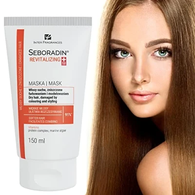Afbeelding van Seboradin Revitaliserend Masker, Man en Vrouw, Natuurlijke Extracten, voor Beschadigd Haar met Ginseng, 150 ml