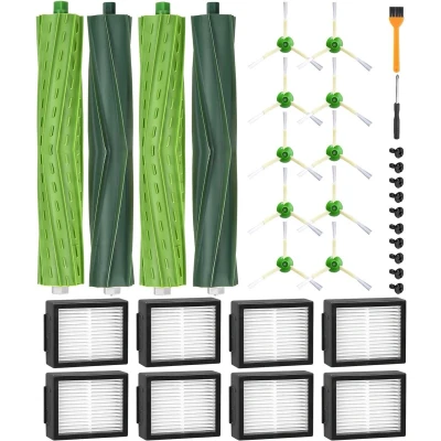 Afbeelding van Reserveonderdelen voor iRobot Roomba E/I/J serie, i7 i7+ i3 i3+ i4 i4+ j7 j7+ E5 E6, borstelaccessoires compatibel met Roomba, 2 sets rubberen borstels,8 hoogwaardige filters, 10 zijborstels