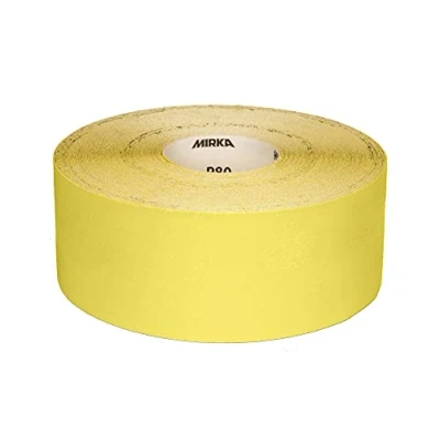 Afbeelding van Mirka Yellow Schuurpapier Schuurrol / 150mm x 50m P80 schuren van hardhout, zachthout, verf, plamuur, kunststof 1 rol