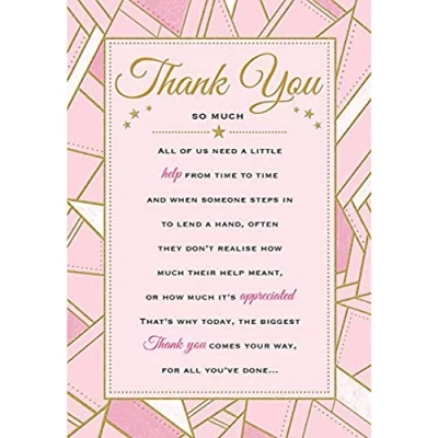 Afbeelding van Piccadilly Greetings Oprechte wensen Sentimentele Bedankkaart 9 x 6 inch Regal Publishing, Geel
