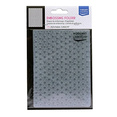 Afbeelding van Vaessen Creative Embossing Folder, Sterren 14,5x4,8x0,5 cm, 1 Eenheid, voor Verjaardag, Geboorte, Kerstkaarten en Papier Ambachten