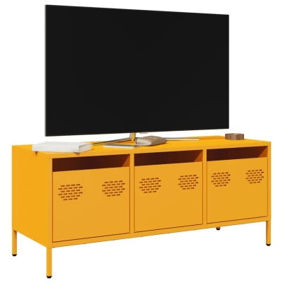 Afbeelding van vidaXL Tv meubel 101,5x39x43,5 cm koudgewalst staal mosterdgeel