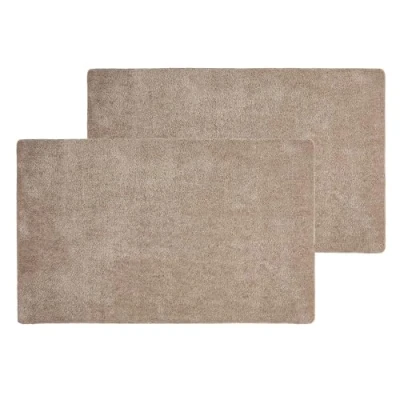 Afbeelding van Astra Deurmat voor binnen, antislip, onderhoudsvriendelijke vuilvangmat, wasbaar, pvc vrije absorberende deurmat, taupe, 60 x 100 cm, set van 2
