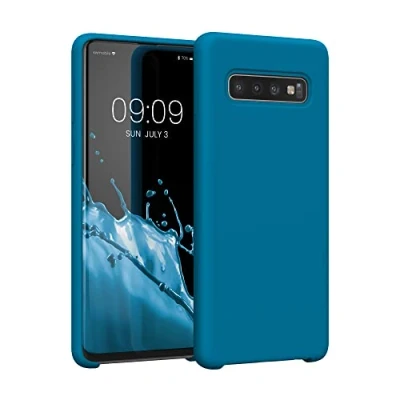 Afbeelding van kwmobile telefoonhoesje geschikt voor Samsung Galaxy S10 Hoesje met siliconen coating Smartphone case in rifblauw