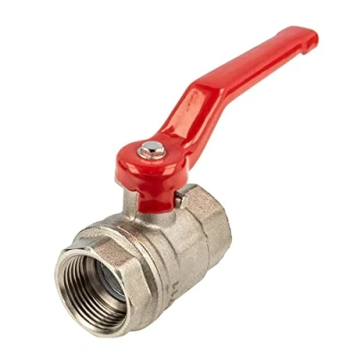 Afbeelding van tecuro Kogelkraan, aan beide zijden binnendraad Rp 3/4 inch (DN 20) stalen hendel lang, messing vernikkeld