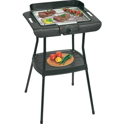 Afbeelding van Clatronic BQS3508 Staande grill Elektrisch Met voet, windbescherming Zwart
