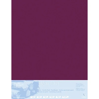 Afbeelding van Clairefontaine 396016C tekenvellen (verpakking met 5 vellen pastel op karton gelamineerd, 1800 µm, 70 x 100 cm, ideaal voor droogtechnieken en pastel), wijnrood