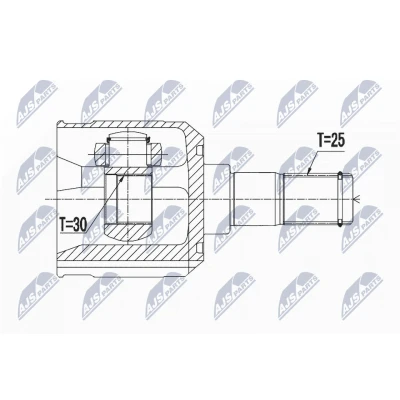 Afbeelding van Homokineet reparatie set, aandrijfas NTY NPW HY 501