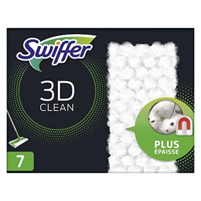 Afbeelding van Swiffer Vloerreiniger 3D Clean Droge Vloerdoekjes Navullingen Voordeelverpakking 12 x 7 doekjes