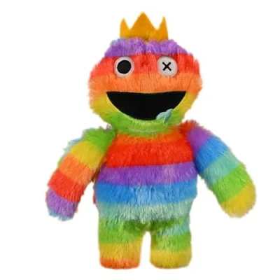 Afbeelding van Wiztex Rain Bow Friends Knuffeldier, 30 cm, herbruikbaar pluche dier, YouTube video&#039;s, gevuld Hacki Backi, speelgoed, cadeau voor kinderen en gamefans (multicolor)