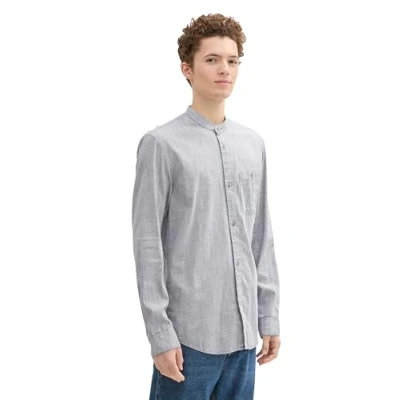 Afbeelding van TOM TAILOR Denim heren overhemd, 36059 Navy White Structuur, XL