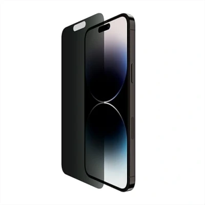 Afbeelding van Belkin Privacy TemperedGlass screenprotector voor iPhone 14 Pro Max, Antimicrobieel oppervlak met vingerafdrukwerende coating, Luchtbelvrije bevestiging meegeleverd Easy Align frame