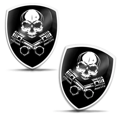 Afbeelding van Biomar Labs KS 105 Stickers 3D Gel Siliconen Schedel Doodskop Moto Fiets Motorfiets Biker Helm Auto Venster Telefoon Laptop PC Tablet Deur