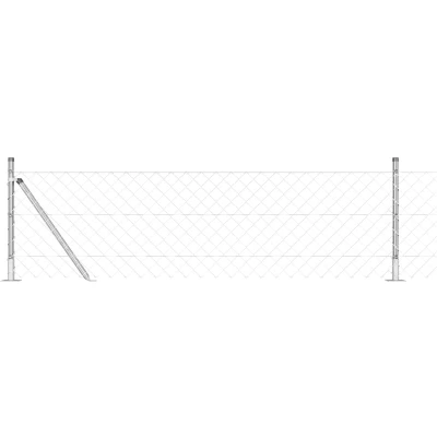 Afbeelding van vidaXL Kettinglinkomheining met 7 flanged posts 0.4 x 10 m Gegalvaniseerd staal