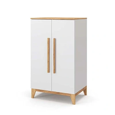 Afbeelding van Vitalispa Kinderkledingkast &quot;Malia&quot;, Wit/Eiken, 70 x 120 cm