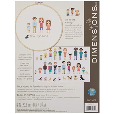 Afbeelding van Dimensions 70 35332 Telpakket met kruissteek hoepel: All in the Family