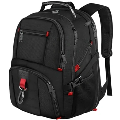 Afbeelding van MATEIN Extra Grote Rugzak Heren, 18 Inch Zakelijke Reizen Waterbestendig Antidiefstal met USB Opladen Poort, Rugzak, Werktas Schoolrugzak College Mannen en Vrouwen Zwart