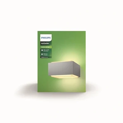 Afbeelding van Philips Hedgehog Wandlamp 42W Roestvrij, Corrosiebestendig en Weerbestendig Exclusief Lichtbron Muurlamp Buitenlamp Aluminium