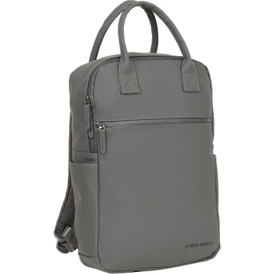 Afbeelding van New Rebels ® Harper 3 Rugtas Waterafstotend Laptoptas 14 inch 12 Liter Waterproof Rugzak Antraciet Grijs