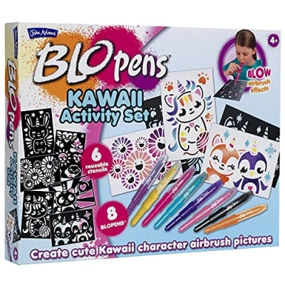 Afbeelding van John Adams, BLOPENS Kawaii Activity Set: Create cute character airbrush pictures, Arts &amp; crafts, Ages 4+