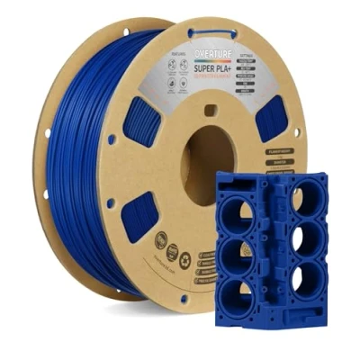 Afbeelding van OVERTURE Super PLA+ Filament 1.75mm, Toughness Enhanced PLA Plus, Cardboard Spool, 1kg (2.2lbs), Dimensional Accuracy +/ 0.02 mm(Dark Blue)