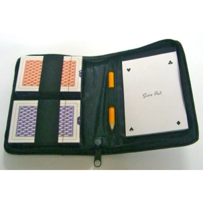 Afbeelding van Etui luxe pu met 2 sets speelkaarten, notitieboekje en potlood / VPE 1/60
