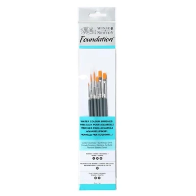 Afbeelding van Winsor &amp; Newton Foundation aquarel korte penselen set 6 delig
