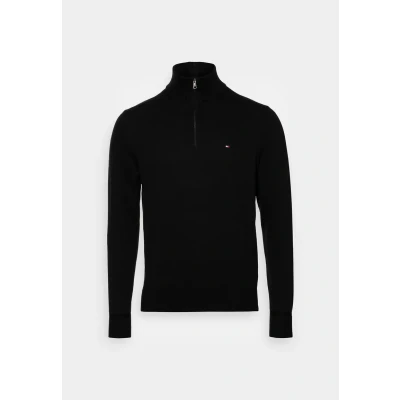 Afbeelding van Tommy Hilfiger PIMA ORG ZIP MOCK Trui, Heren, Maat: XS, Black