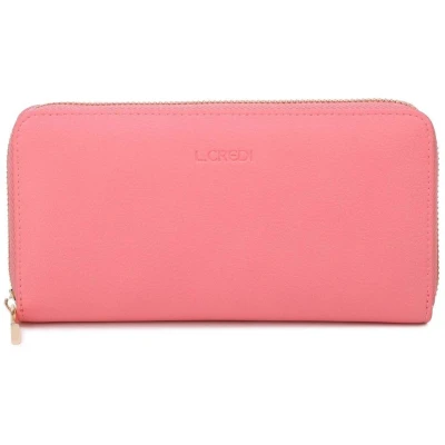 Afbeelding van L.CREDI Portemonnee Polly Zip Around Wallet Coral Koraalrood