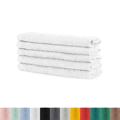 Afbeelding van BaSaTex Handdoekenset voor gasten, verpakking van 5 stuks, badstof handdoeken met ophanglus zacht katoen, 30 x 50 cm, wasdoeken Öko Tex Standard 100 gecertificeerd, grijs