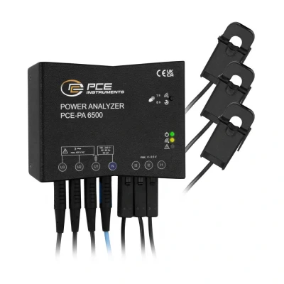 Afbeelding van PCE Instruments Netwerkanalyser 3 fasig, 1 fasig Met logger, Incl. stroomtang, Online metingen, Energiemetingen