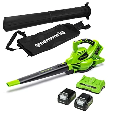 Afbeelding van 48 VOLT (2X24 VOLT) ACCU BLADBLAZER EN ZUIGER INCL 2 ACCU&#039;S LADER GD24X2BVK4X