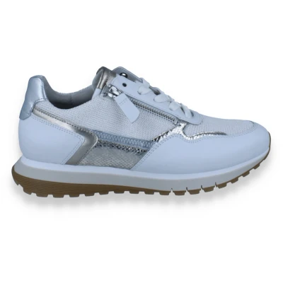 Afbeelding van Gabor Comfort Sneakers laag, Dames, Maat: 38, Weiss/champ/silber Textiel