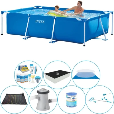Afbeelding van Intex Frame Pool Rechthoekig 260x160x65 cm Alles in 1 Zwembad Set